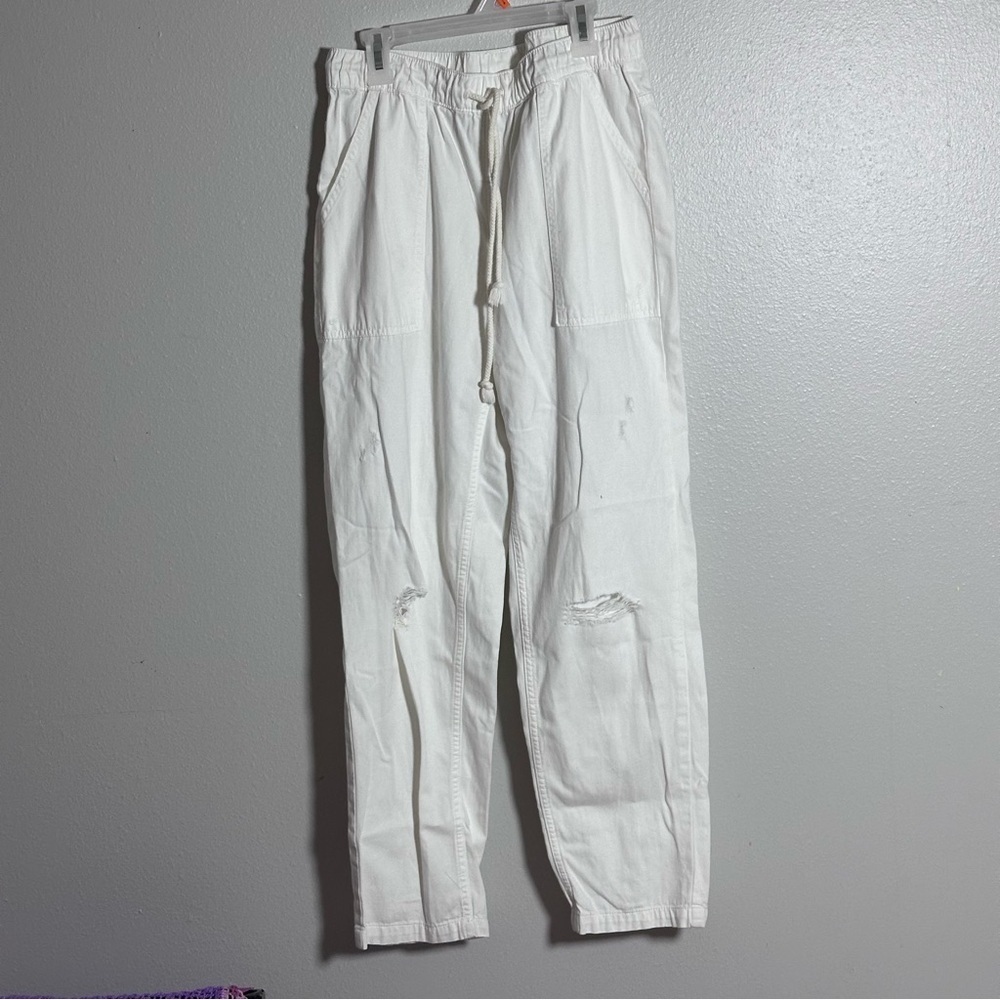 Aerie Women Cargo Ripped Waist Elastic Waist Pants size S